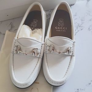 "NWT" Gucci Loafer White Horsebit